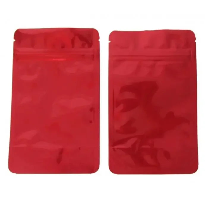Red stand-up zipper pouches for custom flexible packaging, wholesale quality