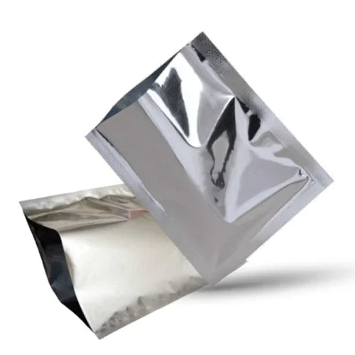 Shiny aluminum foil stand-up pouch with zipper, ideal for premium flexible packaging in Bangladesh