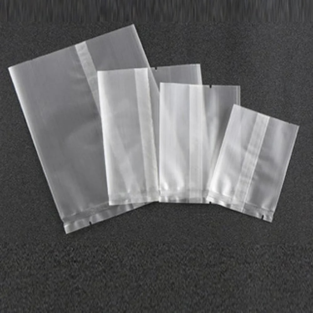 Clear stand-up zipper pouches in various sizes for food and product packaging