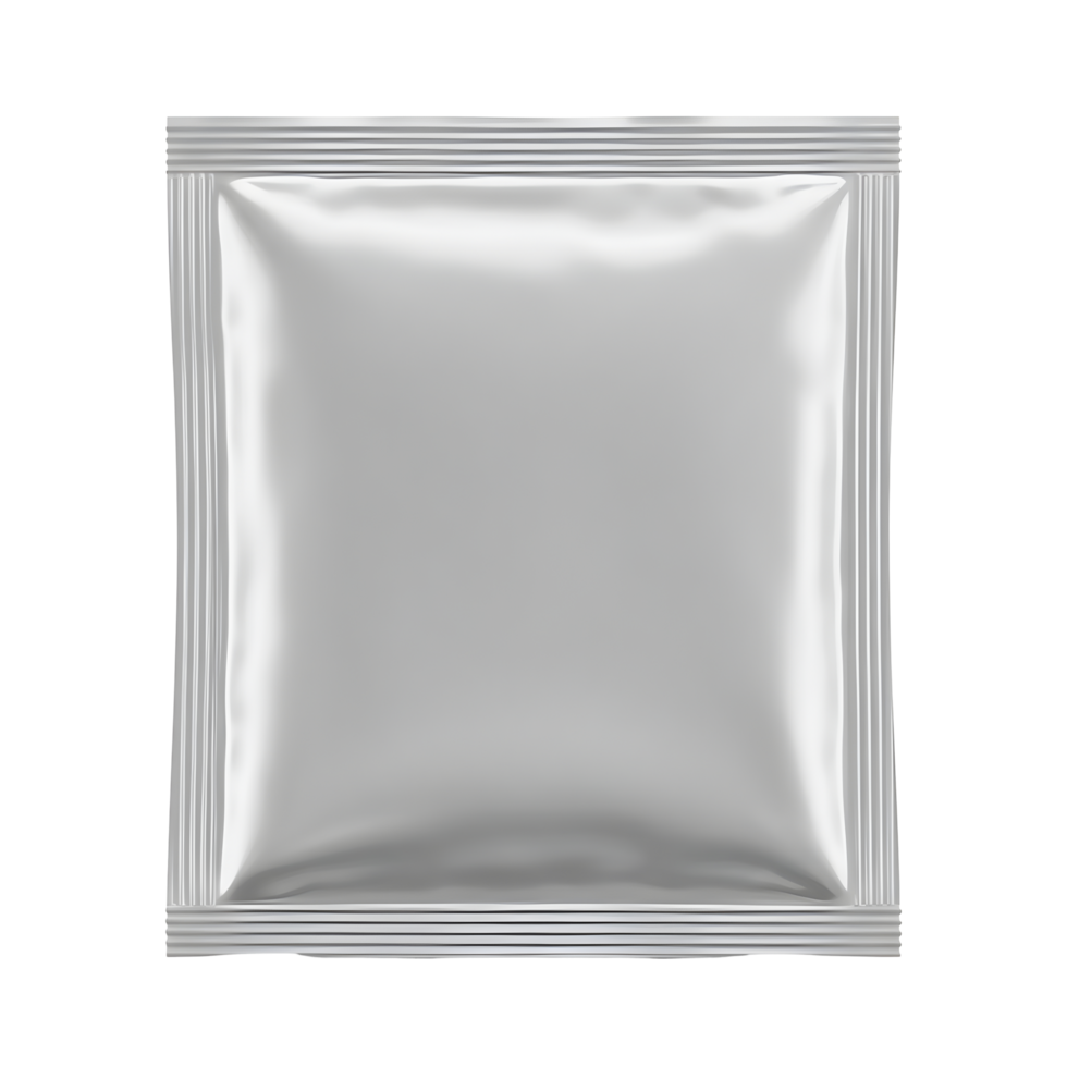 Shiny silver stand-up zipper pouch with sealed edges, ideal for custom flexible packaging