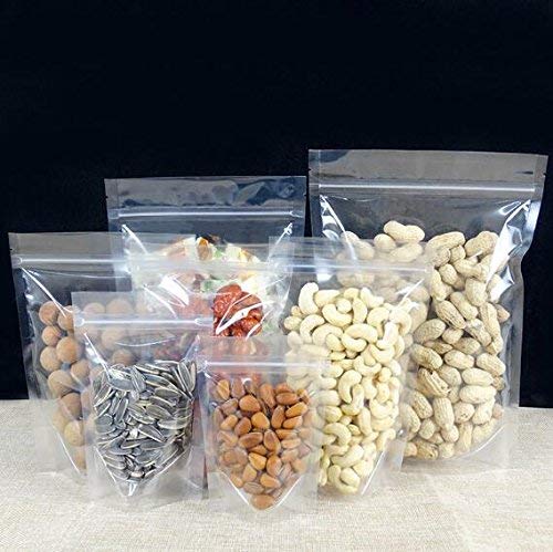 Resealable clear pouch for snacks and nuts
