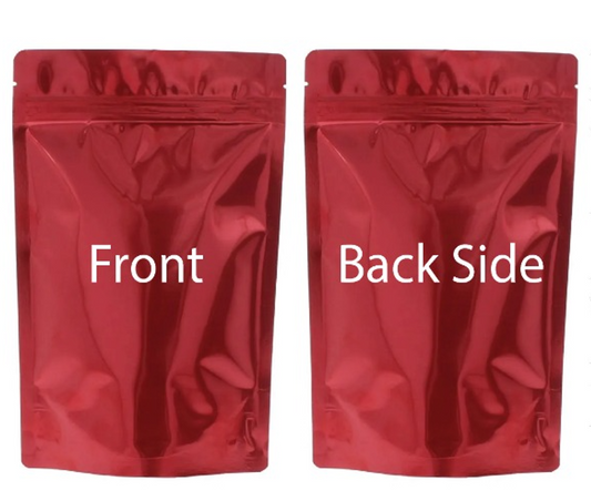 Red stand up foil pouch with zipper for food packaging