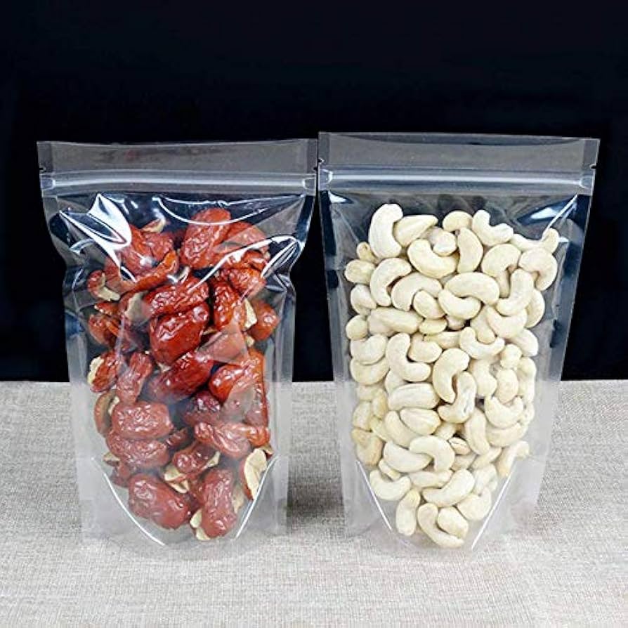 Transparent stand up zipper pouch for food packaging Bangladesh